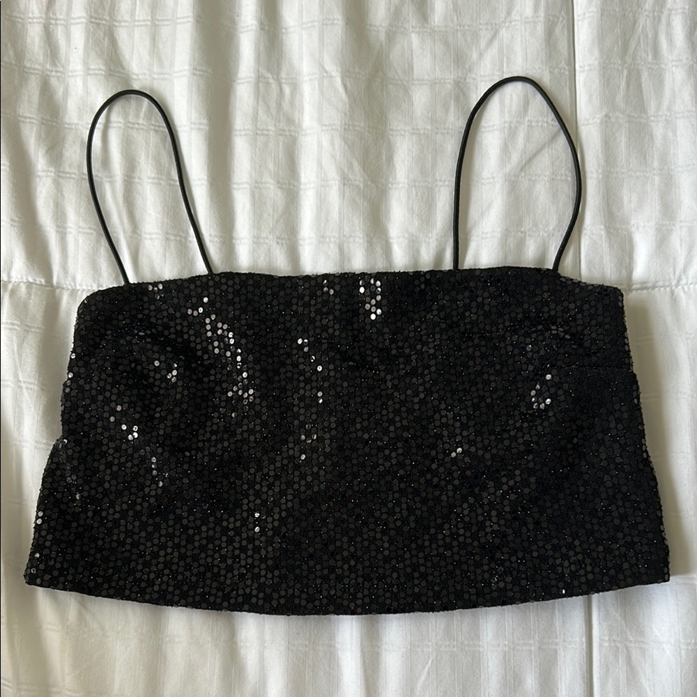 Black Sequin Women's Top